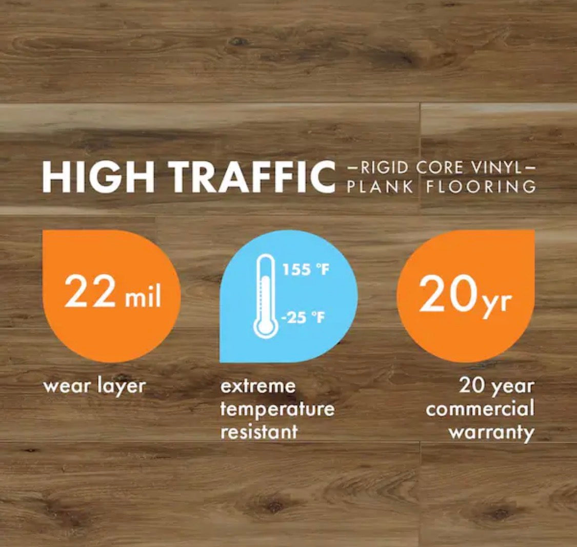 Lifeproof
Sundance Canyon Hickory 22
MIL × 9 in. W x 59.8 in. L Click Lock Waterproof Luxury Vinyl Plank Flooring 22.39 sqft/case