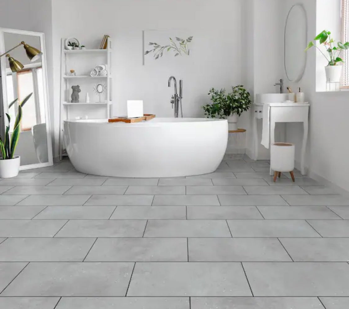 Lifeproof
Guzman Concrete 22 MIL x 11.9 in. W × 23.8 in. L Click Lock Waterproof Vinyl Tile Flooring (17.7 sq. ft./Case)