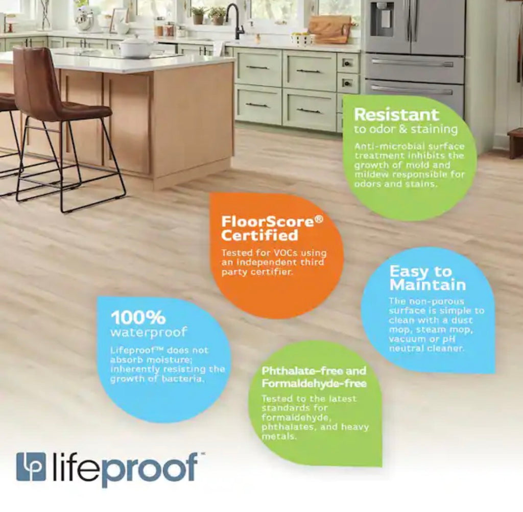 Lifeproof
Restored Wood 22 MIL x 8.7 in.
W × 48 in. L Click Lock
Waterproof Luxury Vinyl Plank
Flooring (20.1 sqft/case)